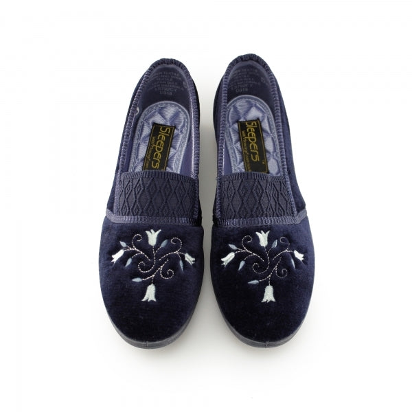 Ladies Slipper by Sleepers Inez in Navy LS792C