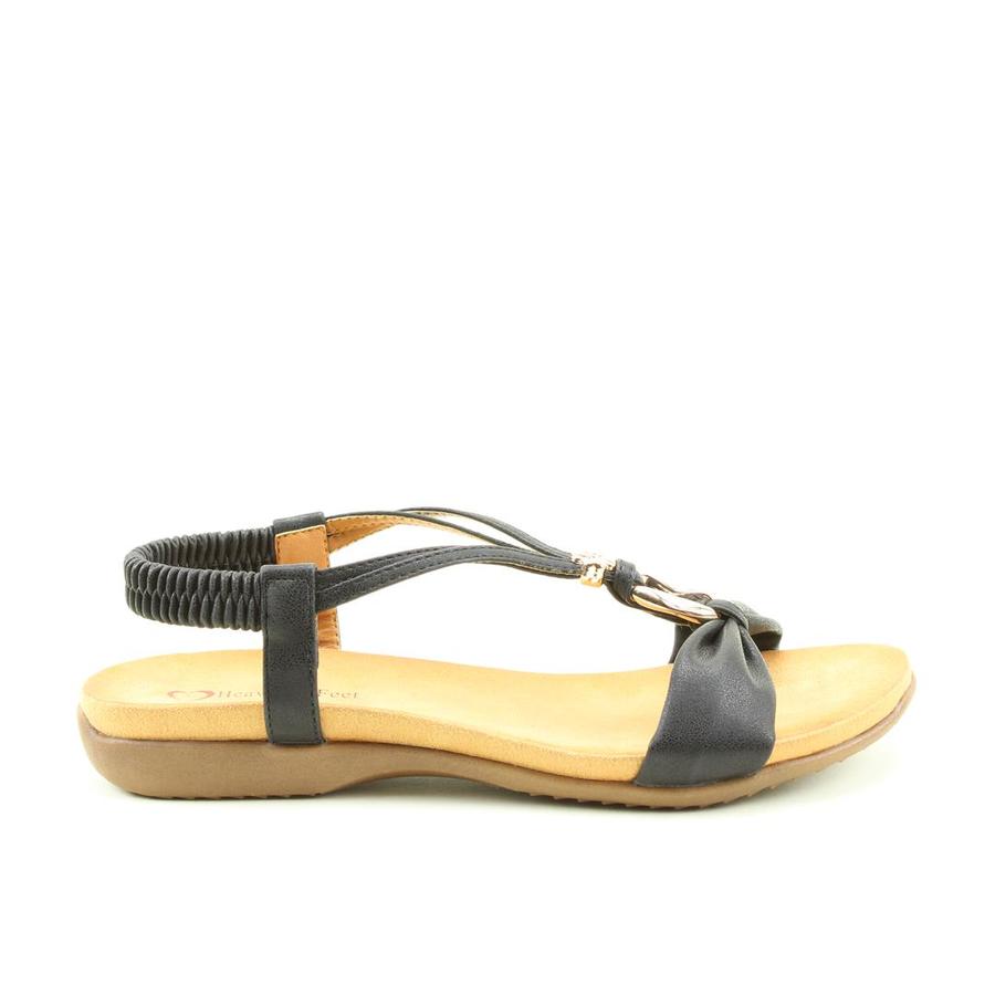 Heavenly Feet Campari BLACK Comfort Open Toe Sandal