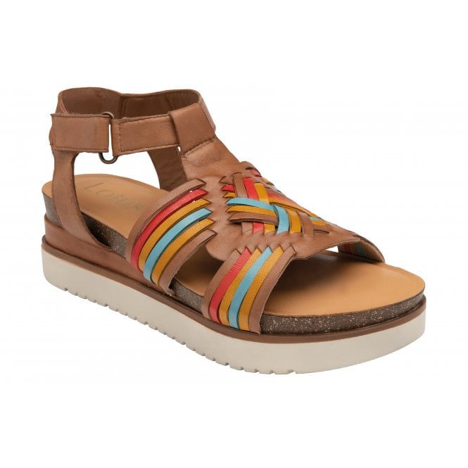 Lotus Cairnes TAN Leather Multi Sandal ULP221