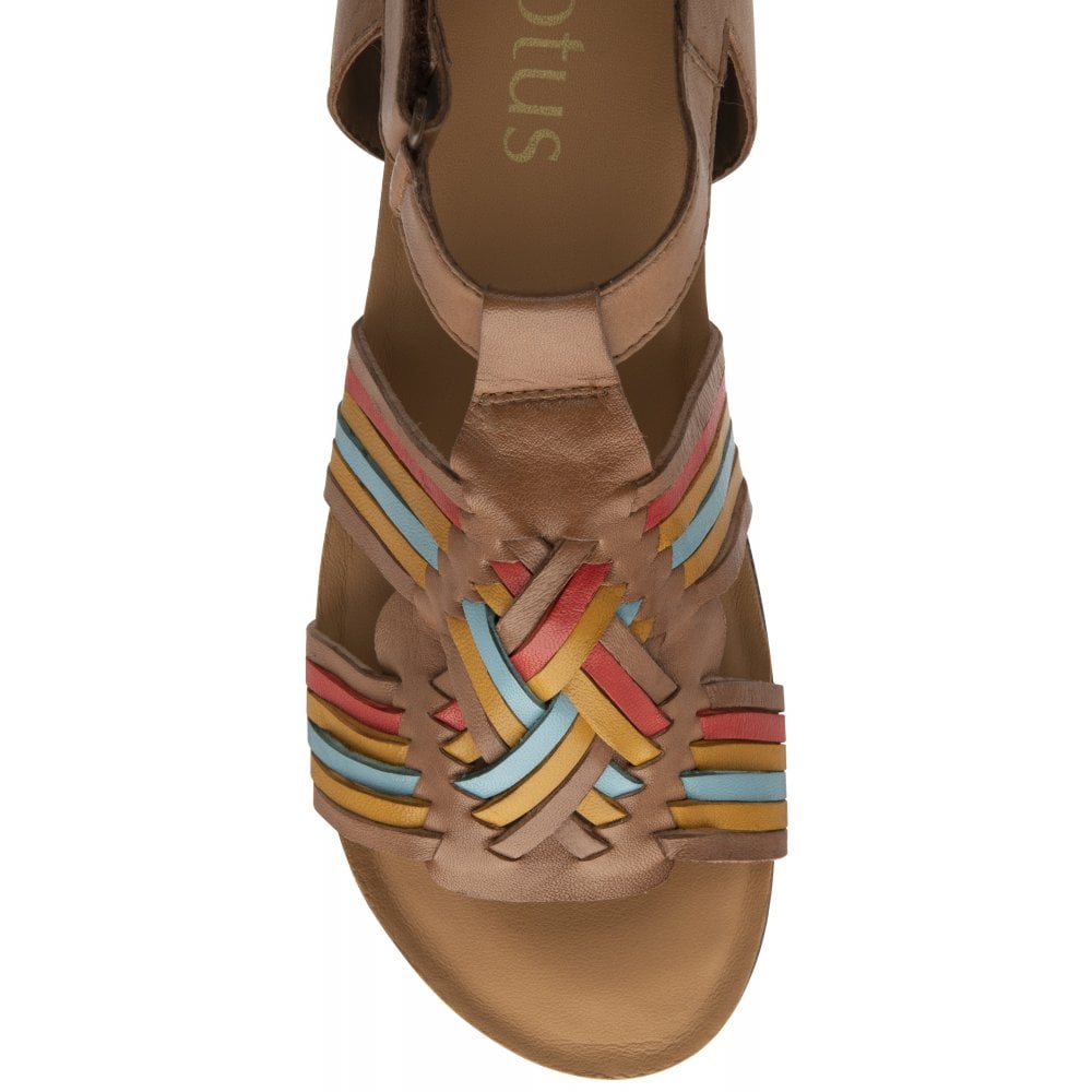 Lotus Cairnes TAN Leather Multi Sandal ULP221