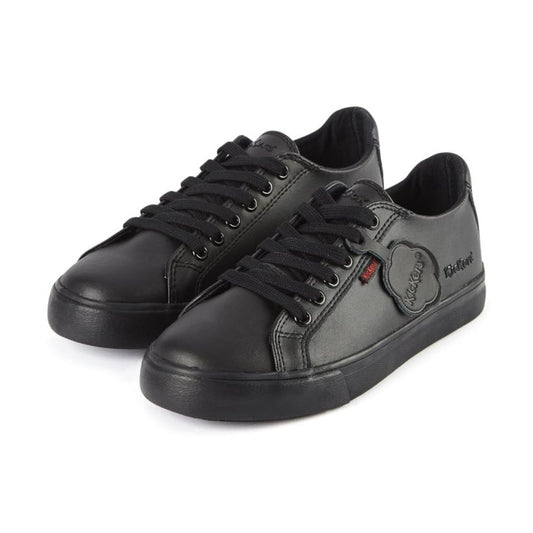 Kickers Tovni Lacer BLACK Leather School Shoe