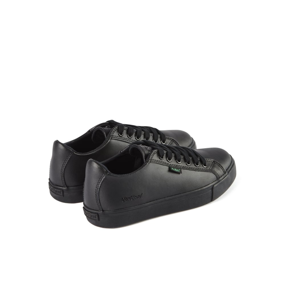 Kickers Tovni Lacer BLACK Leather School Shoe