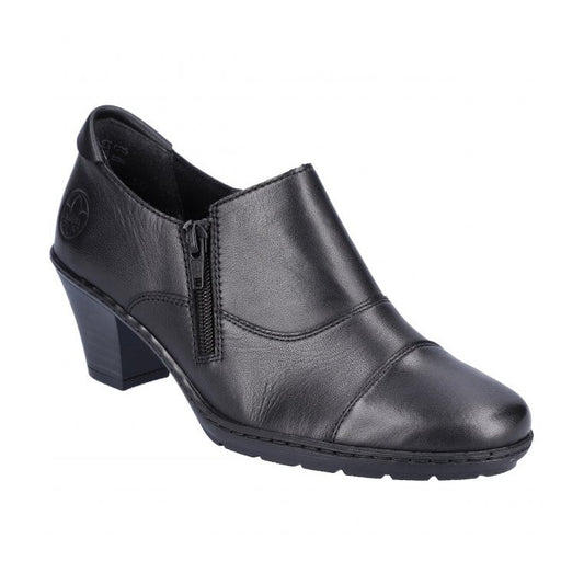 Rieker Ladies Leather Shoe BLACK 57173-02
