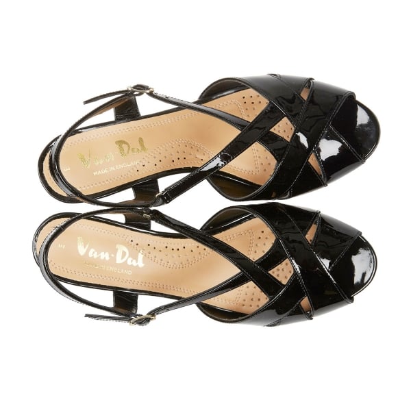 Van Dal Libby Black patent Wide Fit Dress Sandal