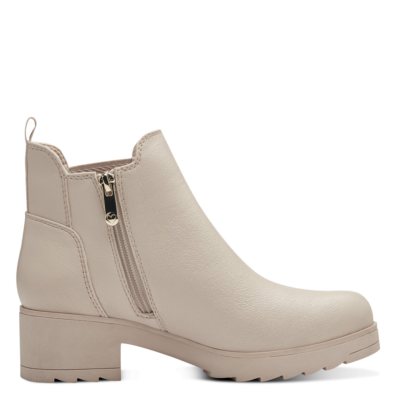 Marco Tozzi 25806 CREAM Chunky Sole Chelsea Boot with Zip