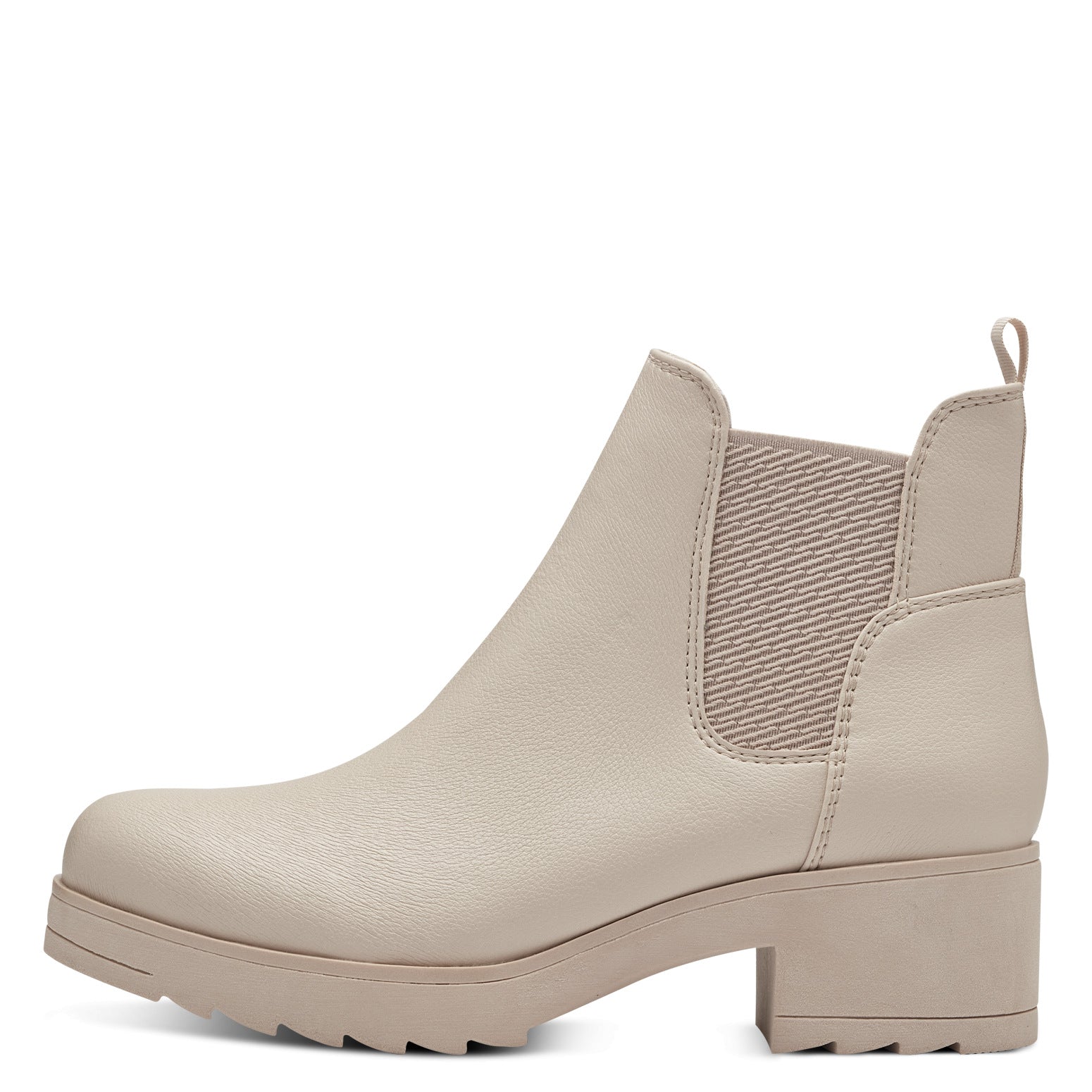 Marco Tozzi 25806 CREAM Chunky Sole Chelsea Boot with Zip