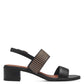 Marco tozzi 28203 BLACK Combination block heel sandal 28203-098