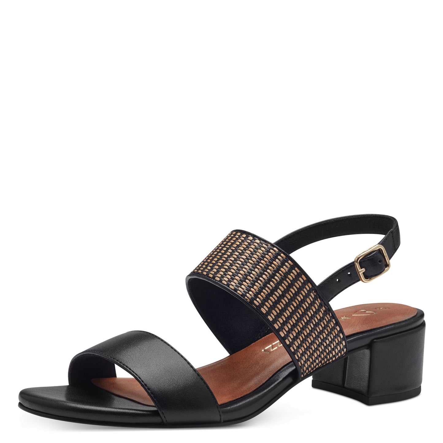 Marco tozzi 28203 BLACK Combination block heel sandal 28203-098