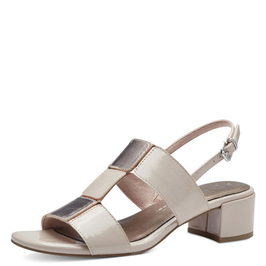 Marco Tozzi 28204 POWDER Patent Block Heel Dress Sandal 28204-526