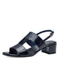 Marco Tozzi 28204 NAVY Patent Block Heel Dress Sandal 28204-825