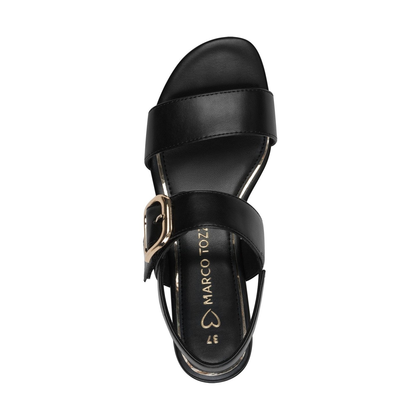 Marco Tozzi Black Low Block Heel Dress Sandal 28212-46-001