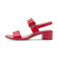 Marco Tozzi Red Patent Low Block Heel Touch Fastening Dress Sandal 28212-46-520
