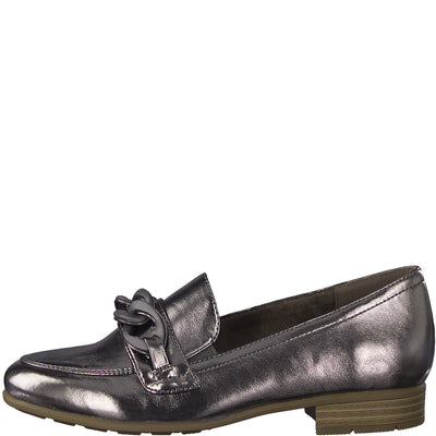 Jana Loafer style shoe in wide fitting  PEWTER 24260-018