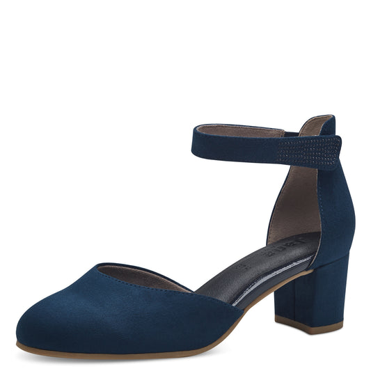 Jana 24475 NAVY Wide fitting block Heel Bar shoe 24475-805