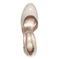 Jana 24476 BEIGE PAT  Block Heel Bar Shoe 24476-409
