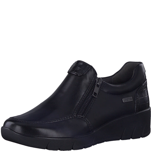 Jana Casual shoe with duel zips 24663-055 BLACK