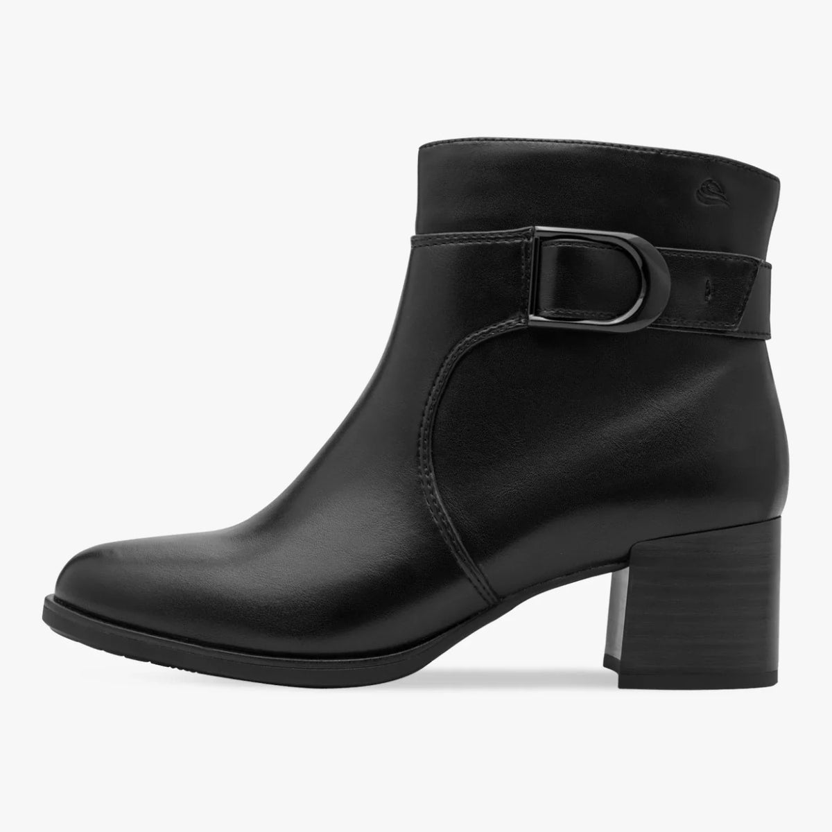 Jana 25370-47 BLACK Wide Fitting Smart Zip Ankle Boot