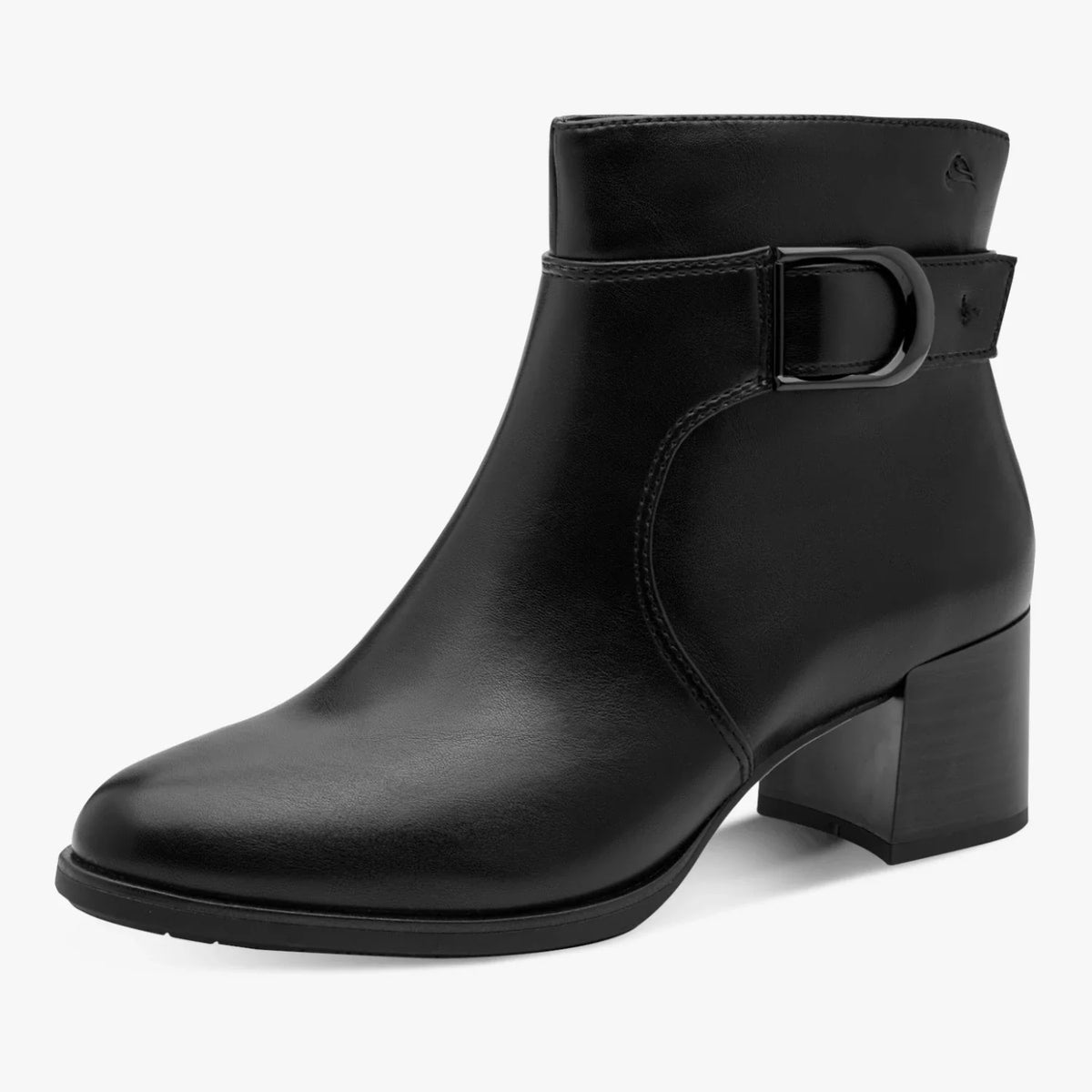 Jana 25370-47 BLACK Wide Fitting Smart Zip Ankle Boot