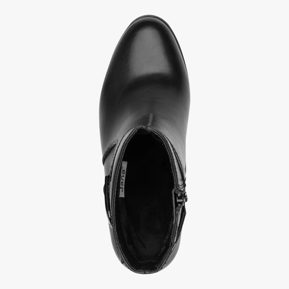 Jana 25370-47 BLACK Wide Fitting Smart Zip Ankle Boot