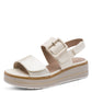 Jana 28266 BEIGE MULTI Three Adjustable Strap Wide Fitting Wedge Sandal