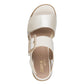 Jana 28266 BEIGE MULTI Three Adjustable Strap Wide Fitting Wedge Sandal