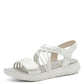 Jana 28766-42 WHITE/SILVER Touch Fastening Adjustable wide Fit Sandal