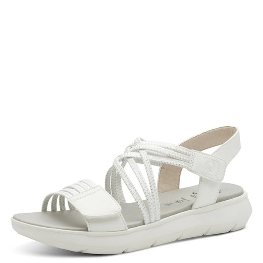 Jana 28766-42 WHITE/SILVER Touch Fastening Adjustable wide Fit Sandal