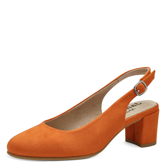 Jana 29460 ORANGE Wide Fitting Block Heel Sling Back Shoe 29460-650