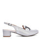 Bioeco 3963 SILVER Sling Back Block Heel Occasion Shoe 3963-2103