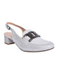 Bioeco 3963 SILVER Sling Back Block Heel Occasion Shoe 3963-2103