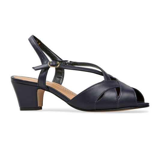 Van Dal  LIBBY Navy Leather Wide Fitting Sandal