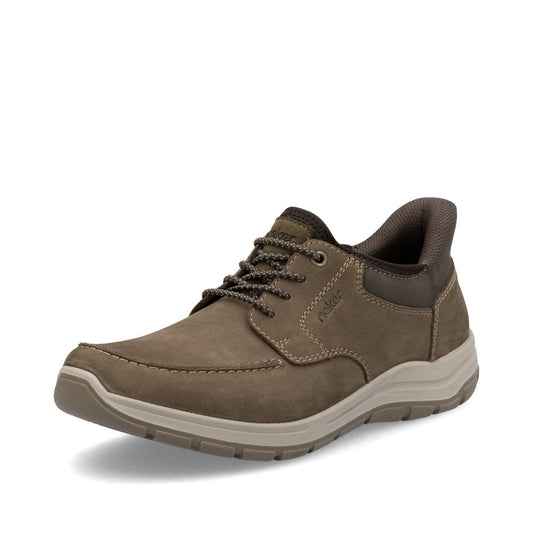 Rieker Ready2Go Men Shoe 03656-24 BROWN Extra wide slip-on with Elasticated Lace