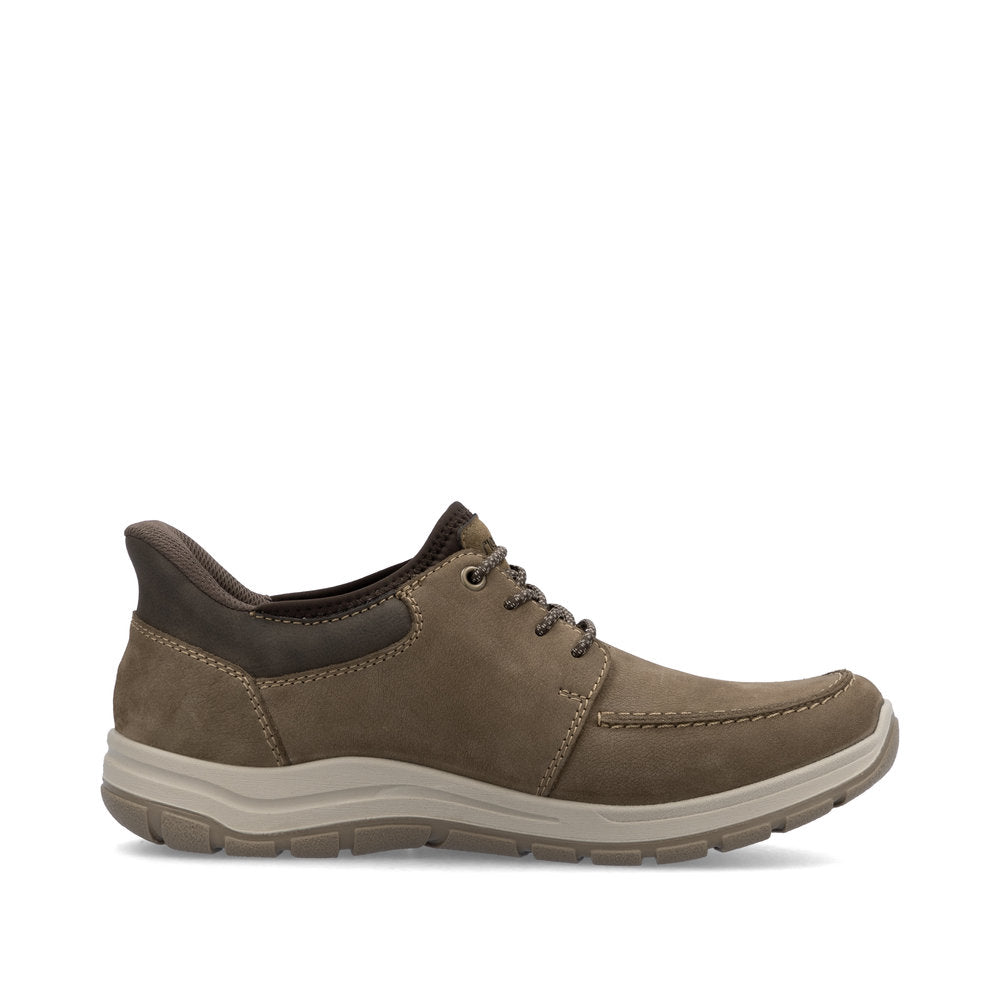 Rieker Ready2Go Men Shoe 03656-24 BROWN Extra wide slip-on with Elasticated Lace