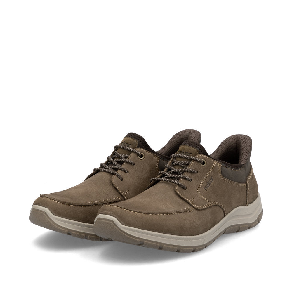 Rieker Ready2Go Men Shoe 03656-24 BROWN Extra wide slip-on with Elasticated Lace