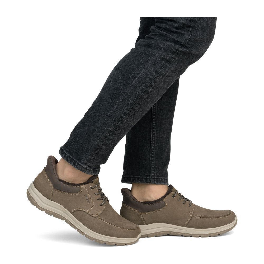 Rieker Ready2Go Men Shoe 03656-24 BROWN Extra wide slip-on with Elasticated Lace