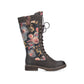 Rieker 94731 Long Leg BROWN Floral PRINT Boot with Laces and Zip 94731-91