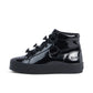 Kickers Tovni Stack Hi Flower BLACK  Patent Chunky Sole Hi Top Trainer Boot 11761