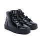 Kickers Tovni Stack Hi Flower BLACK  Patent Chunky Sole Hi Top Trainer Boot 11761