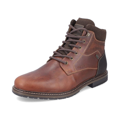 Rieker Men's lace-up ankle boot with zip 13740 brown