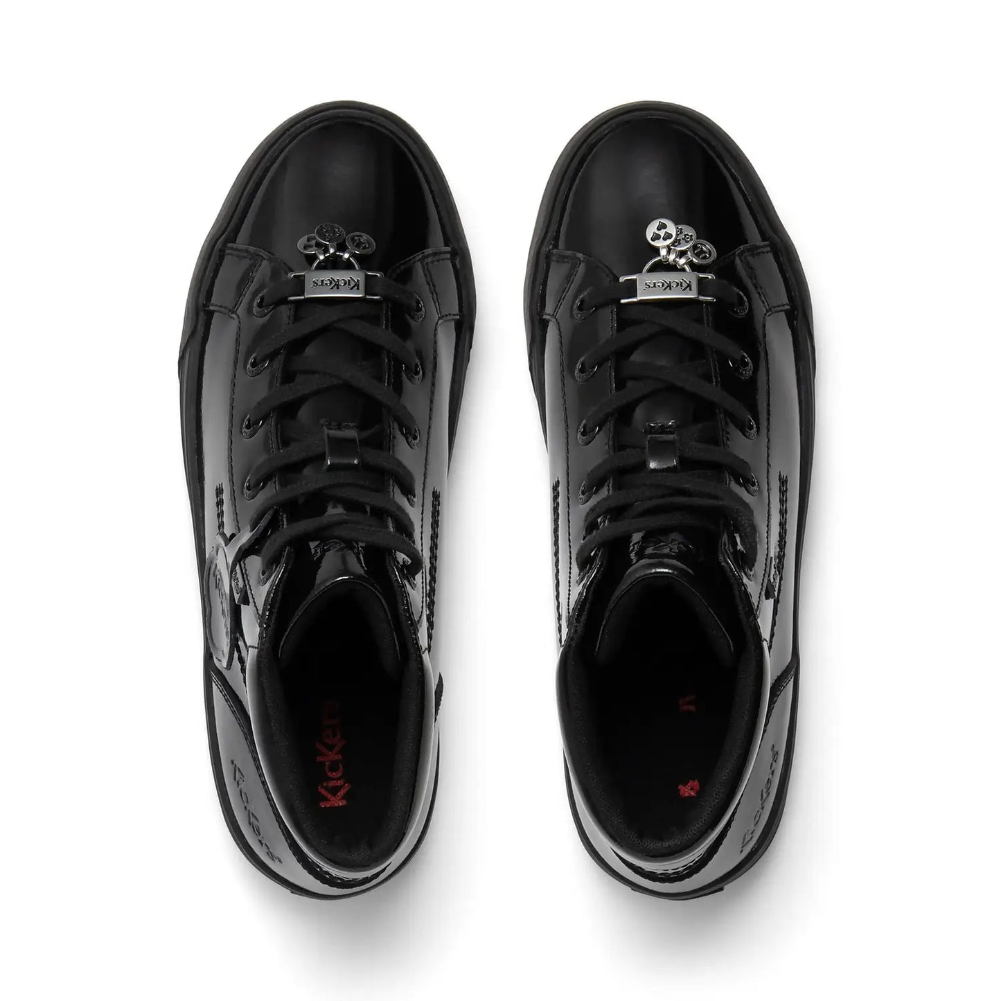 Kickers Tovni Hi Stack BLACK Patent leather Boots