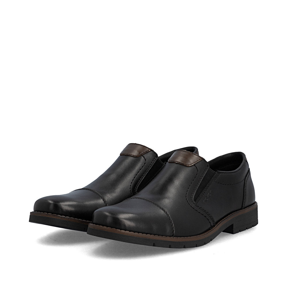 Rieker 13950 BLACK Leather Slip-On Shoe 13950-00