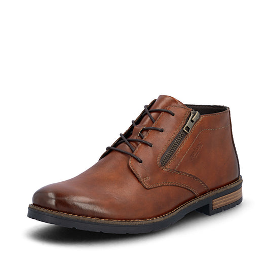 Rieker Men's Classic Leather Lace Up Boot 14609-24 BROWN
