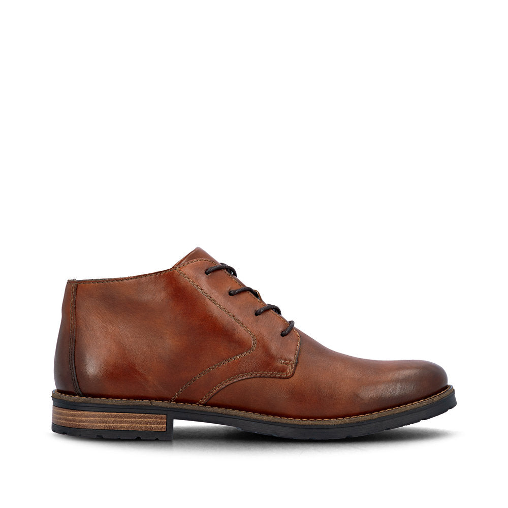Rieker Men's Classic Leather Lace Up Boot 14609-24 BROWN
