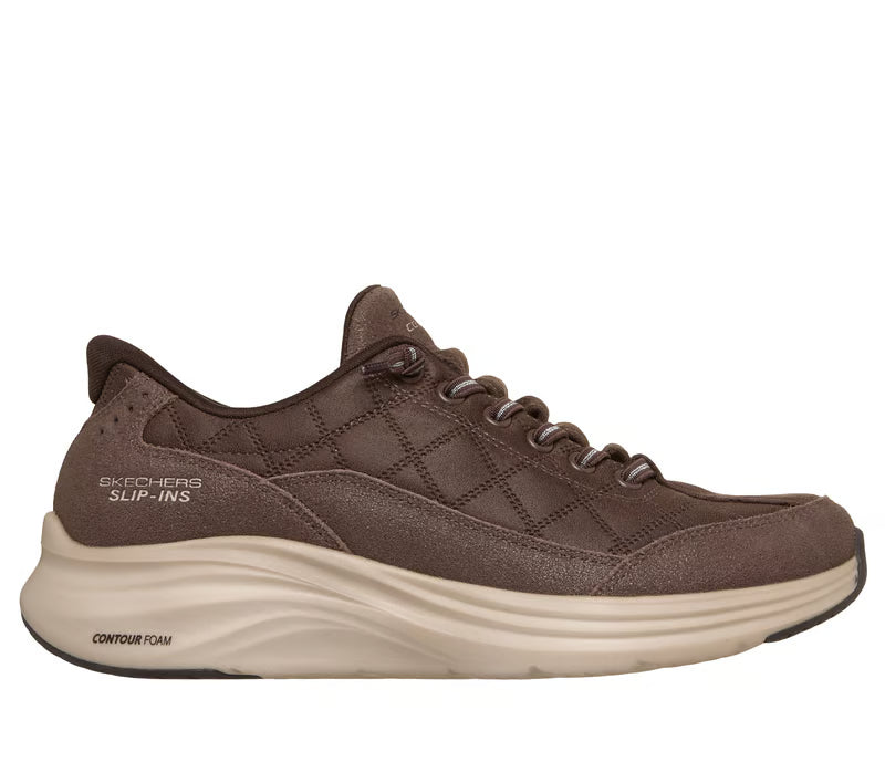 Skechers Slip Ins Cozy Fit CHOCOLATE Trainer 150507-CHOC
