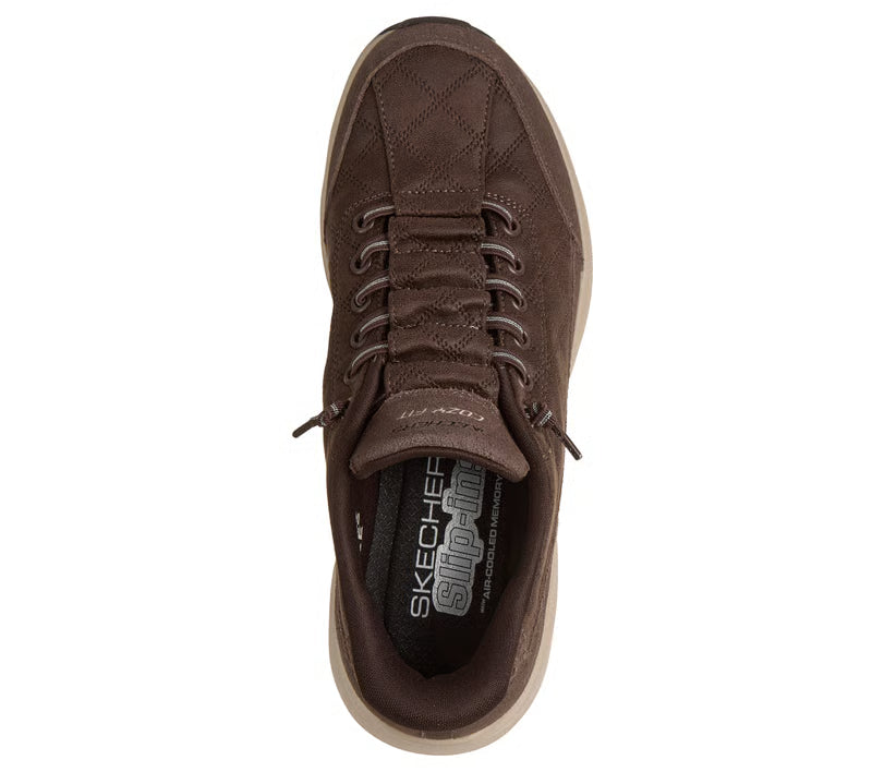 Skechers Slip Ins Cozy Fit CHOCOLATE Trainer 150507-CHOC