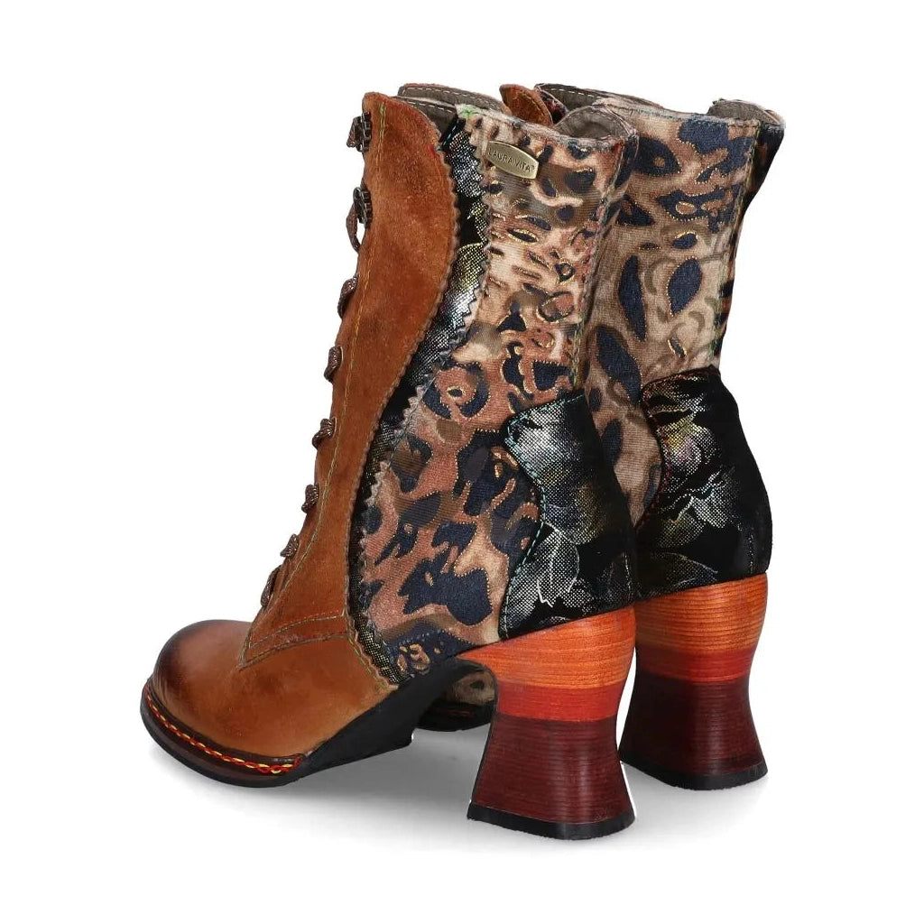 Laura Vita Eleao 42  Stunning CAMEL Leather Lace Boot With Zip ELEAO 42