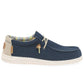 HEY DUDE Wally Eco Stretch Mens Canvas Shoes D1400084MT ORION BLUE