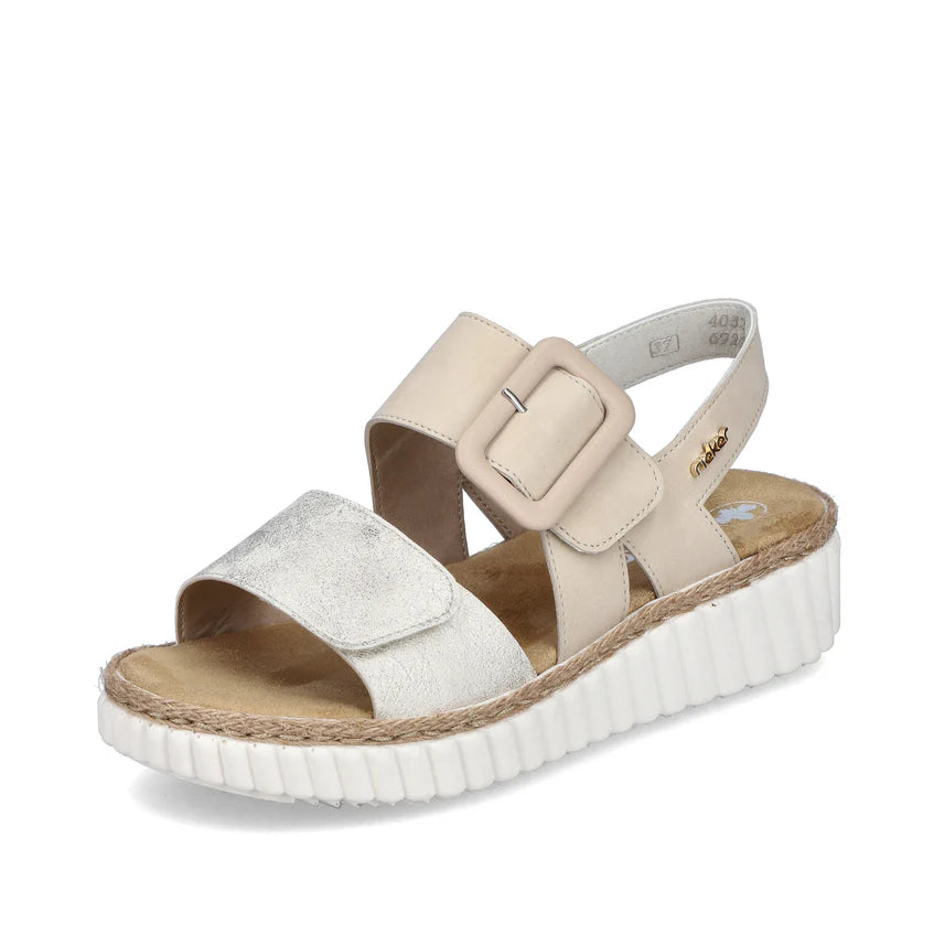 Rieker 69260 BEIGE Extra Wide Twin Adjustable Strap Sandal 69260-60