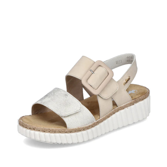 Rieker 69260 BEIGE Extra Wide Twin Adjustable Strap Sandal 69260-60