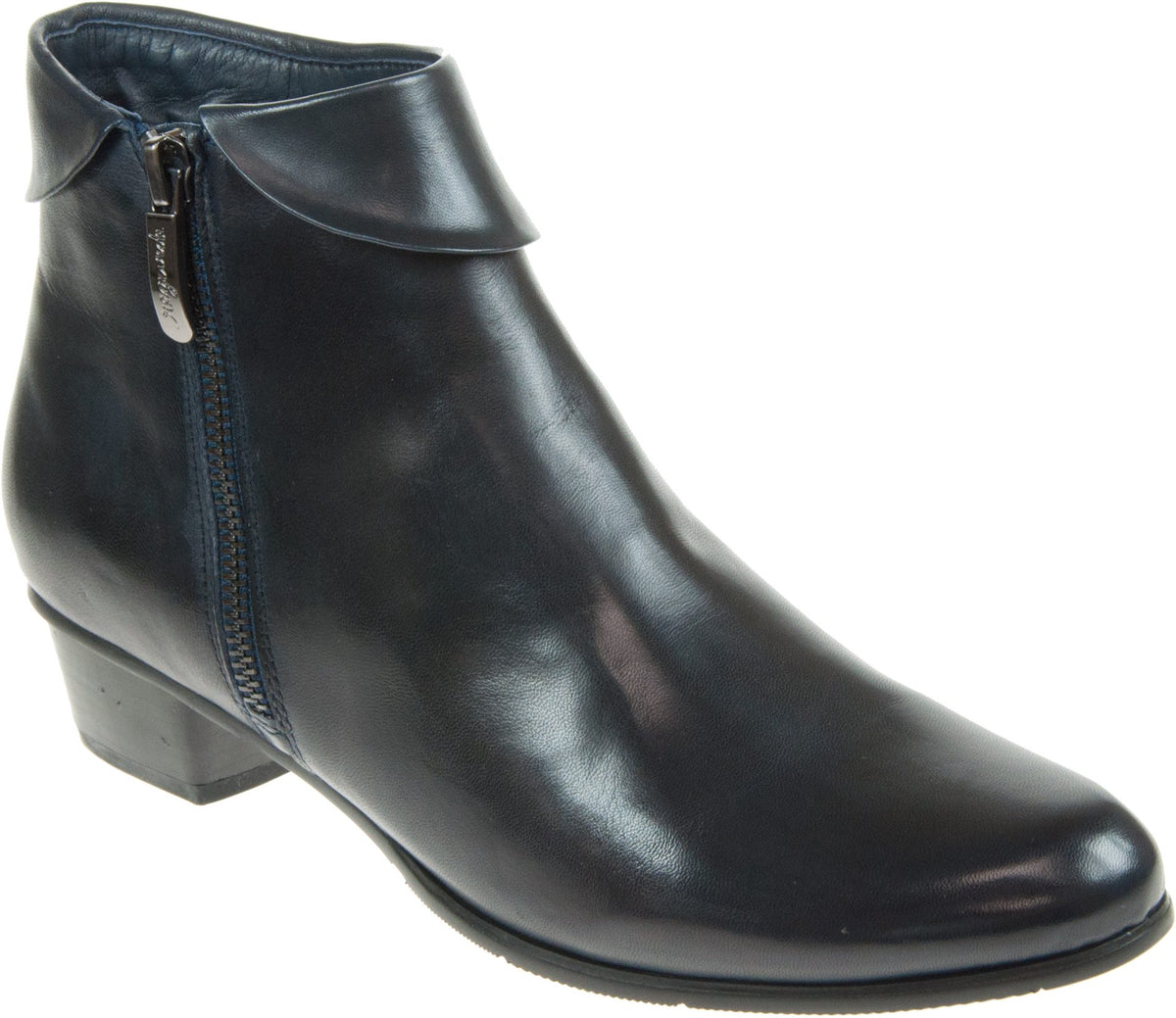Regardez le Ciel Stefany 03 NAVY Soft Leather Zip Ankle Boot